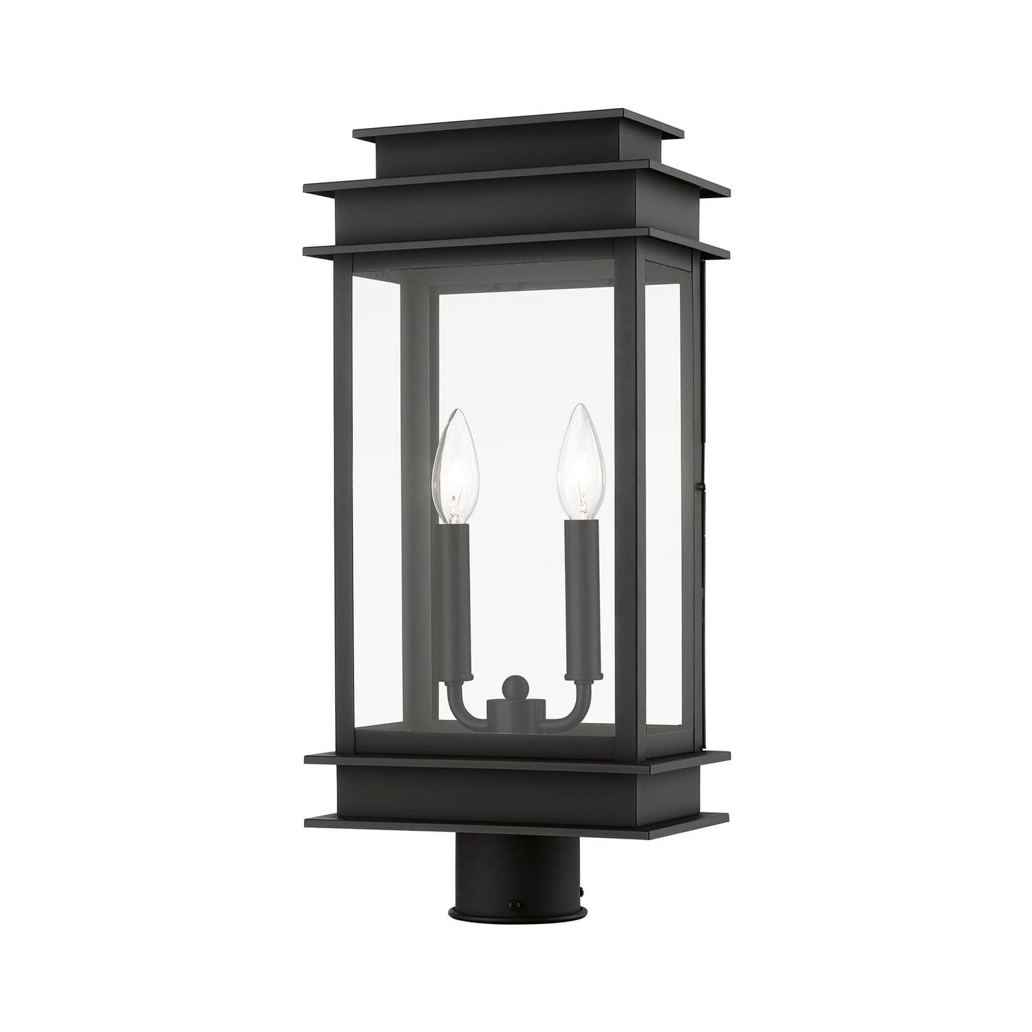 Livex Lighting - 2017-04 - Two Light Outdoor Post Top Lantern - Princeton - Black