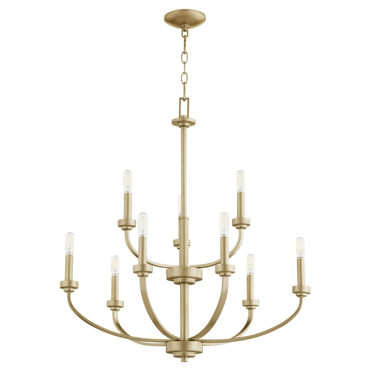 Quorum - 6160-9-80 - Nine Light Chandelier - Reyes - Aged Brass