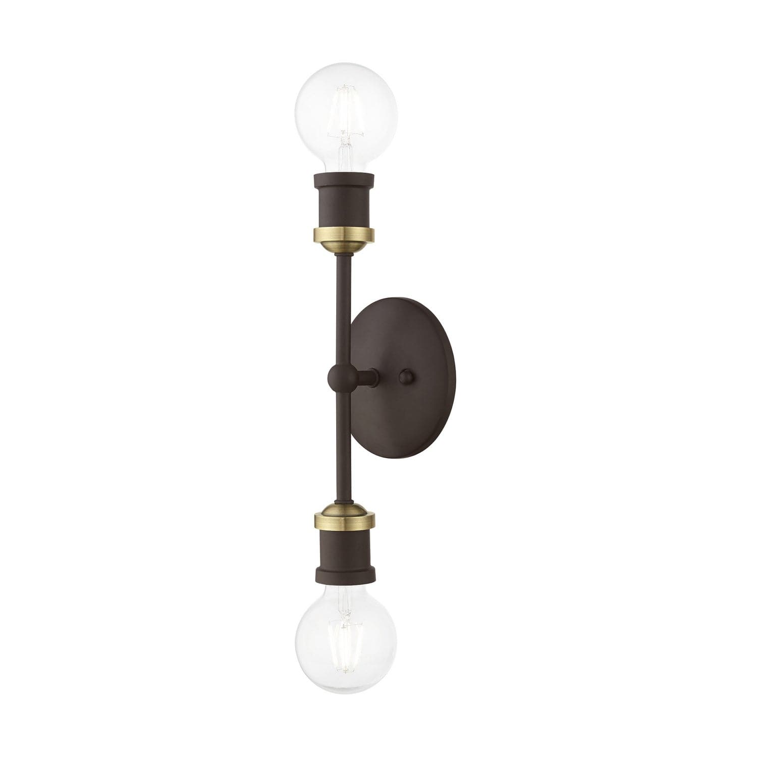 Livex Lighting - 14422-07 - Two Light Vanity Sconce - Lansdale - Bronze w/Antique Brass