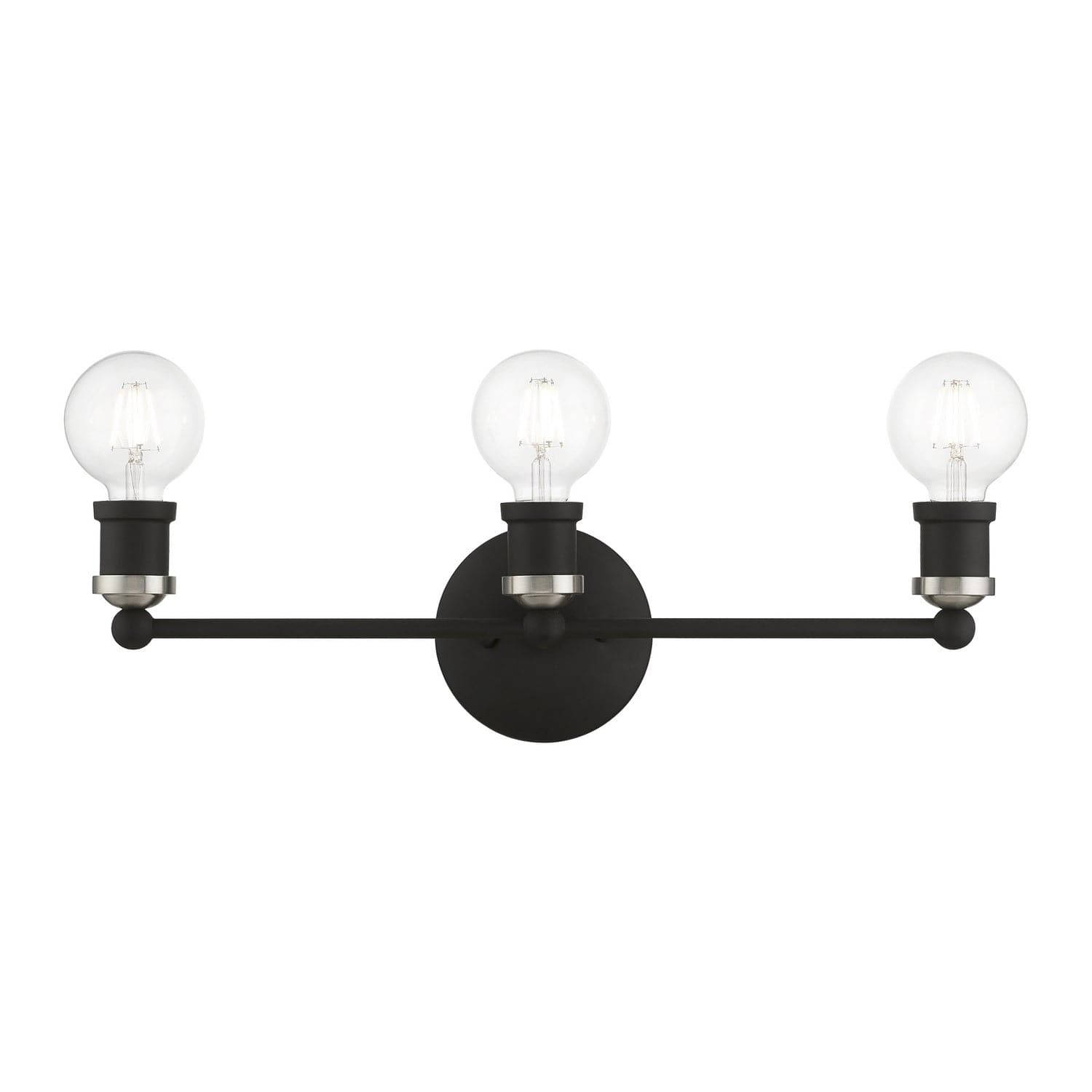 Livex Lighting - 14423-04 - Three Light Vanity Sconce - Lansdale - Black w/Brushed Nickel