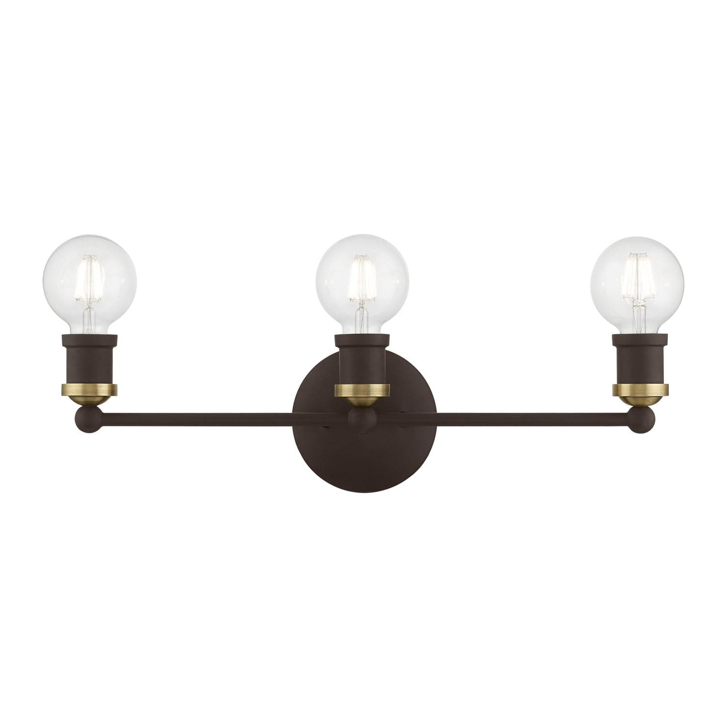 Livex Lighting - 14423-07 - Three Light Vanity Sconce - Lansdale - Bronze w/Antique Brass