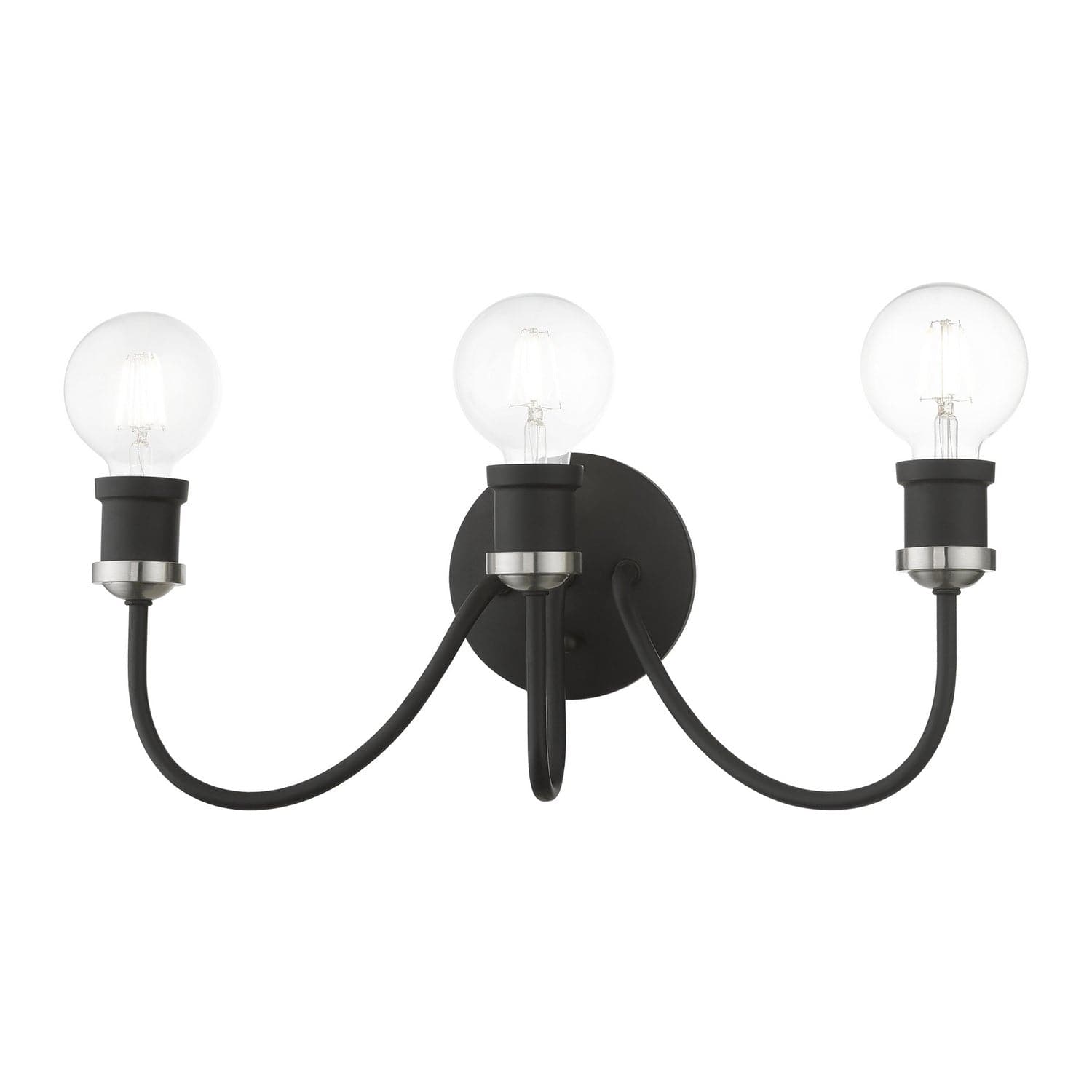 Livex Lighting - 16573-04 - Three Light Vanity Sconce - Lansdale - Black w/Brushed Nickel