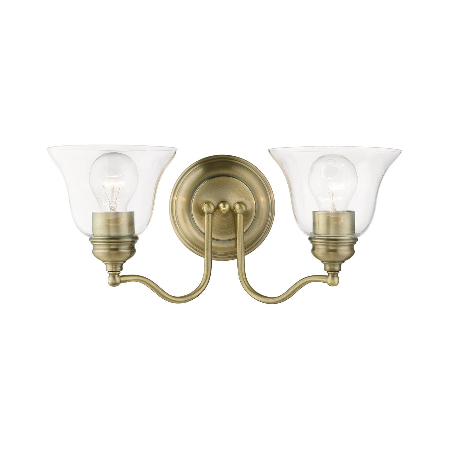 Livex Lighting - 16932-01 - Two Light Vanity Sconce - Moreland - Antique Brass