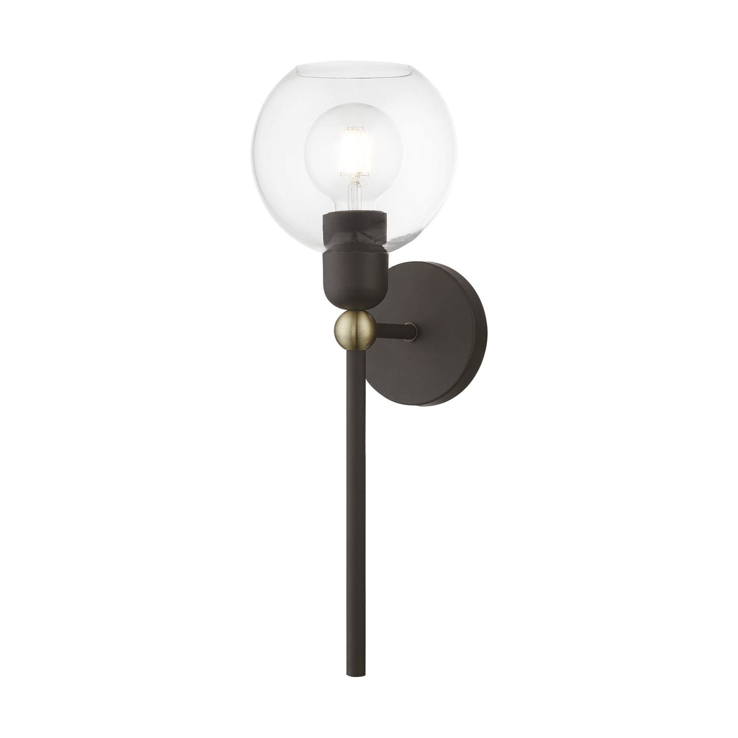 Livex Lighting - 16971-07 - One Light Wall Sconce - Downtown - Bronze w/Antique Brass