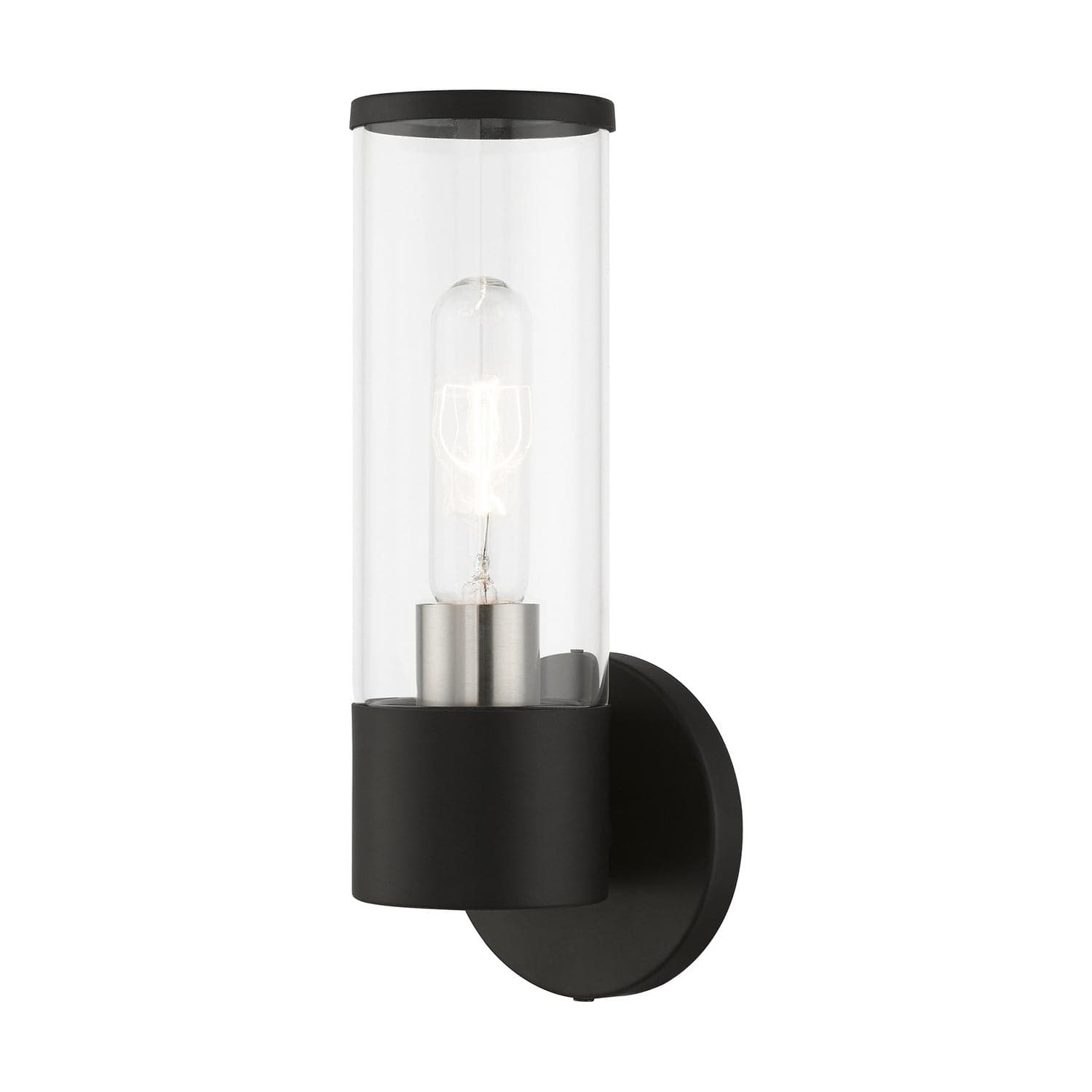 Livex Lighting - 17281-04 - One Light Wall Sconce - Banca - Black w/Brushed Nickel