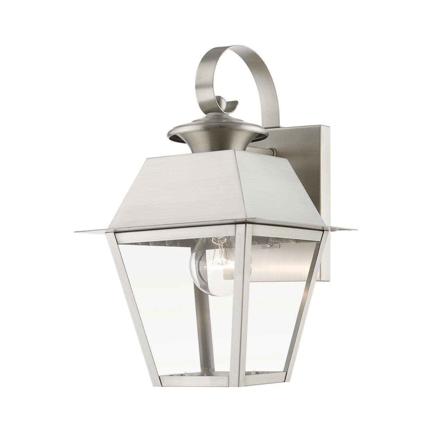 Livex Lighting - 27212-91 - One Light Outdoor Wall Lantern - Wentworth - Brushed Nickel