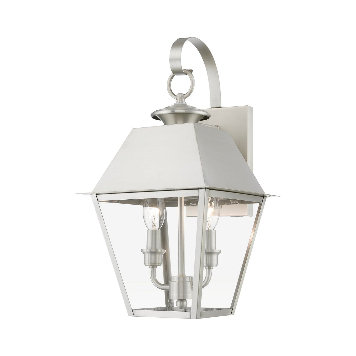 Livex Lighting - 27215-91 - Two Light Outdoor Wall Lantern - Wentworth - Brushed Nickel