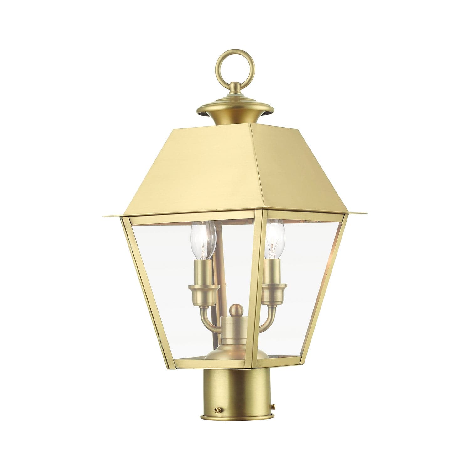 Livex Lighting - 27216-08 - Two Light Outdoor Post Top Lantern - Wentworth - Natural Brass