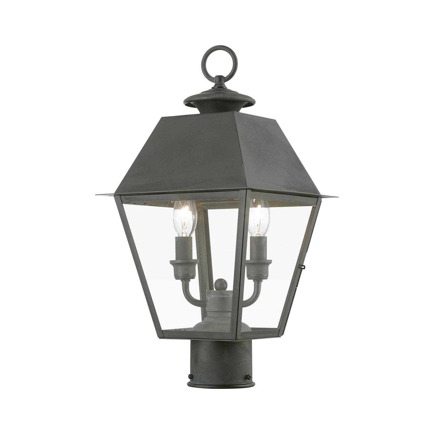 Livex Lighting - 27216-61 - Two Light Outdoor Post Top Lantern - Wentworth - Charcoal