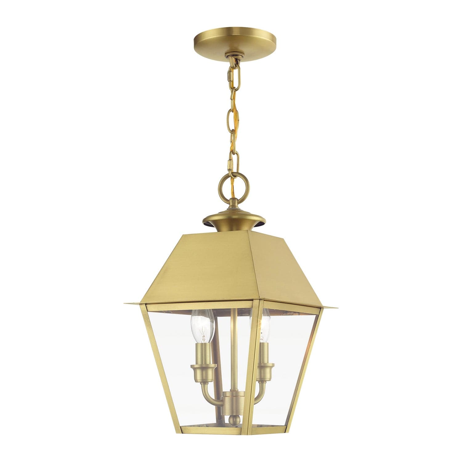 Livex Lighting - 27217-08 - Two Light Outdoor Pendant - Wentworth - Natural Brass