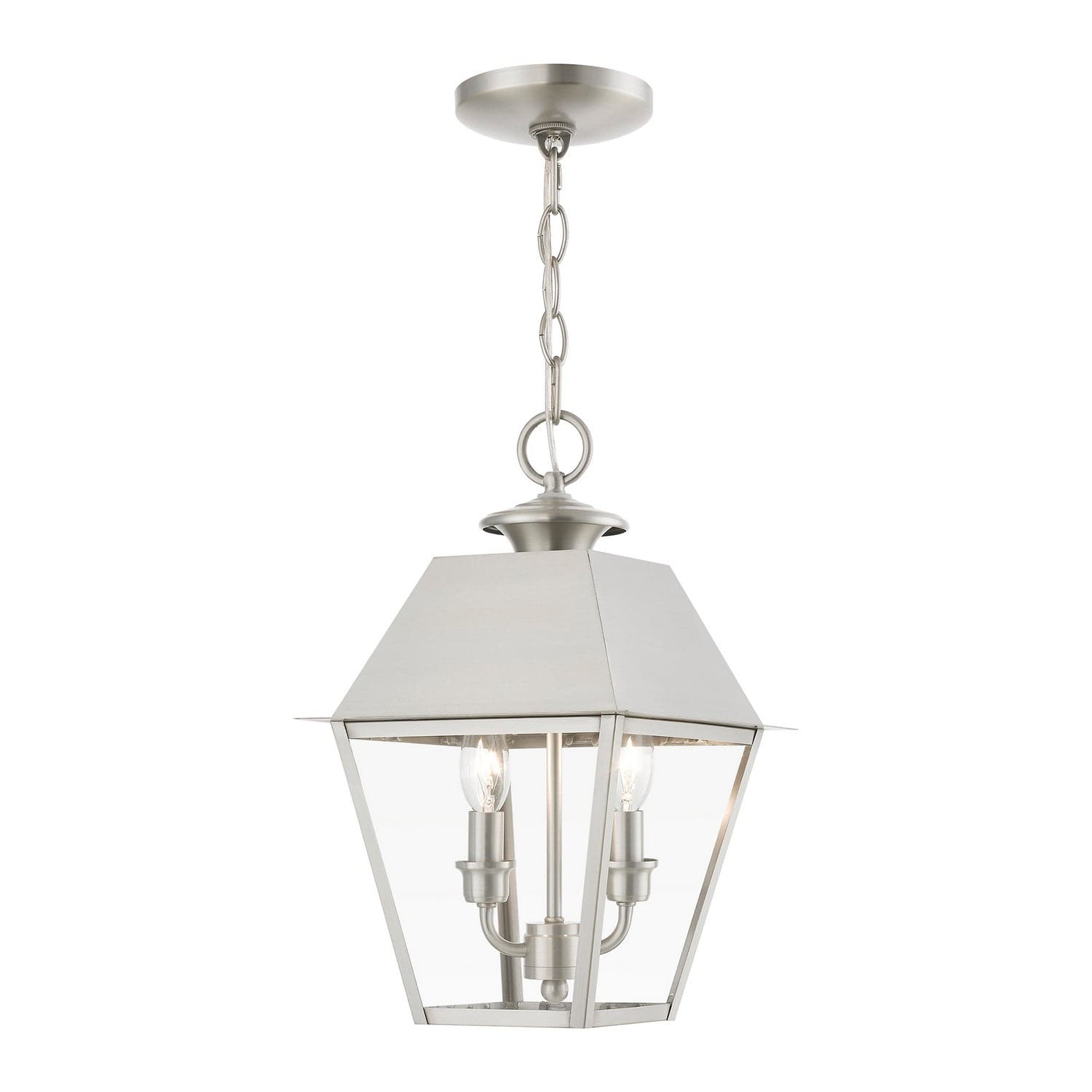 Livex Lighting - 27217-91 - Two Light Outdoor Pendant - Wentworth - Brushed Nickel