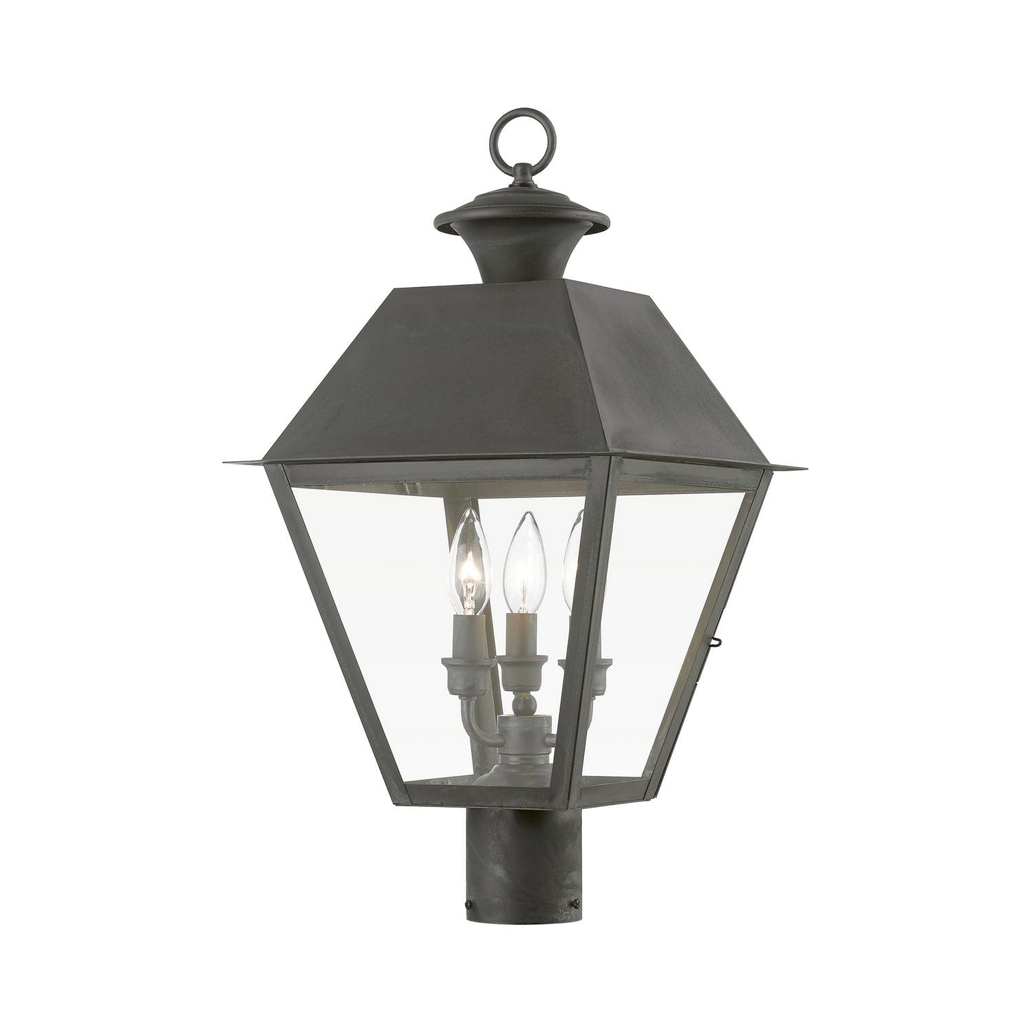 Livex Lighting - 27219-61 - Three Light Outdoor Post Top Lantern - Wentworth - Charcoal