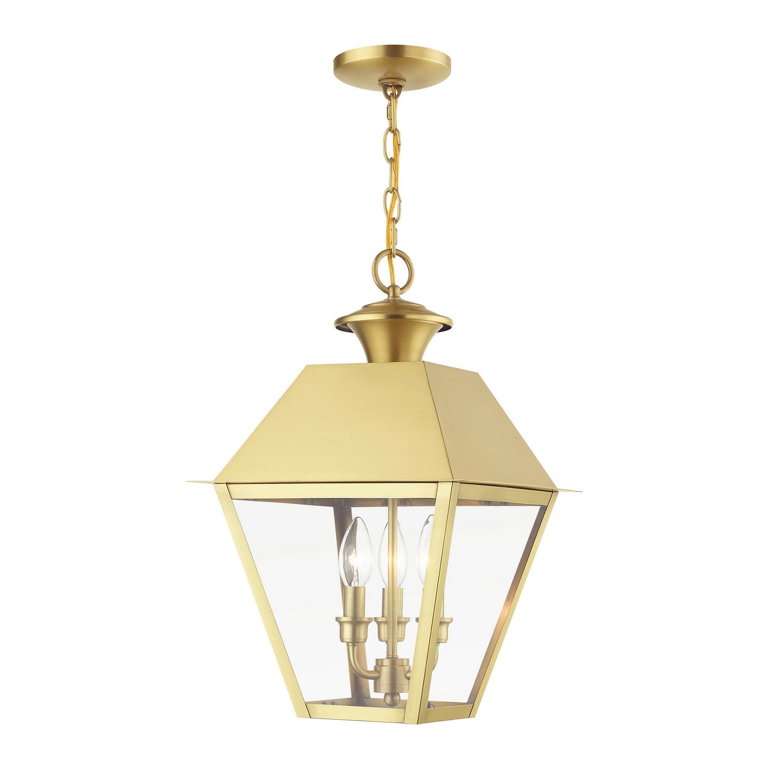 Livex Lighting - 27220-08 - Three Light Outdoor Pendant - Wentworth - Natural Brass