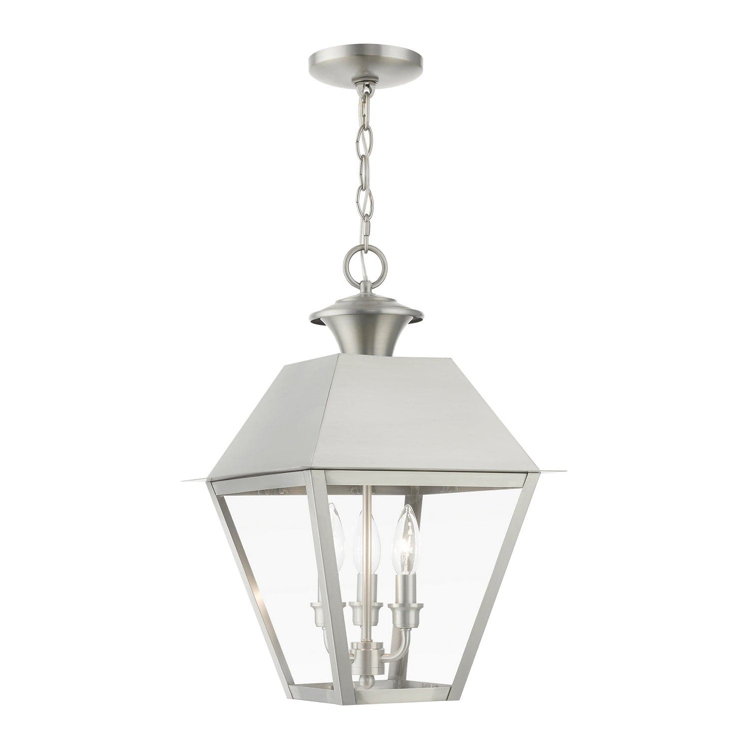 Livex Lighting - 27220-91 - Three Light Outdoor Pendant - Wentworth - Brushed Nickel