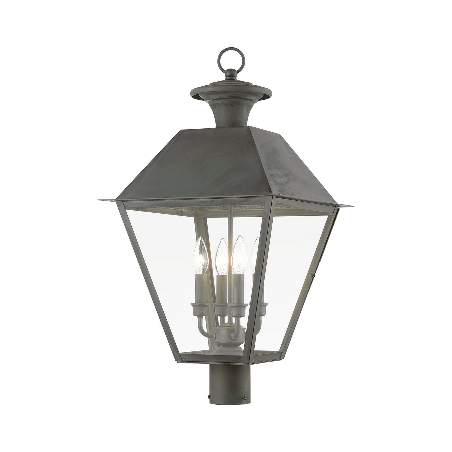 Livex Lighting - 27223-61 - Four Light Outdoor Post Top Lantern - Wentworth - Charcoal