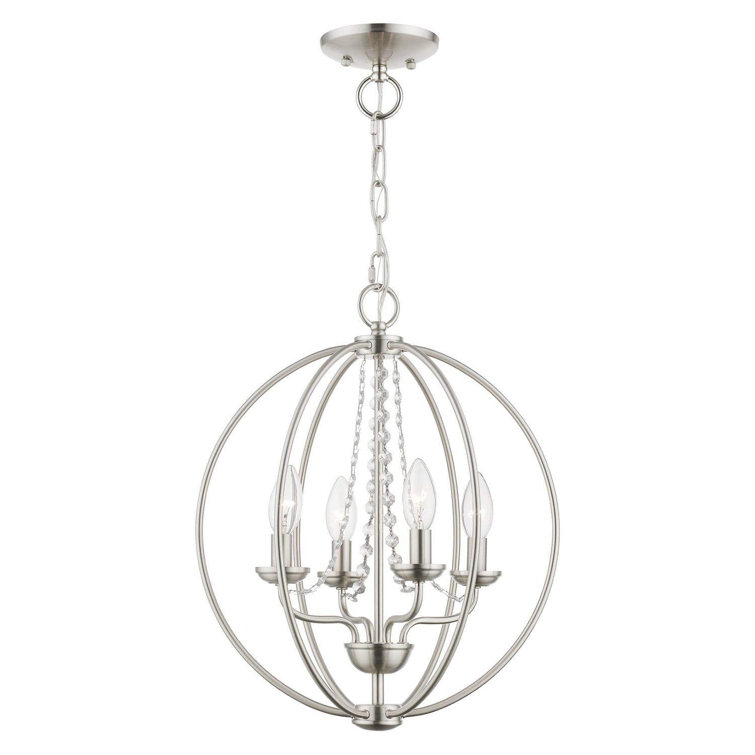 Livex Lighting - 40914-91 - Four Light Convertible Chandelier/ Semi-Flush - Arabella - Brushed Nickel