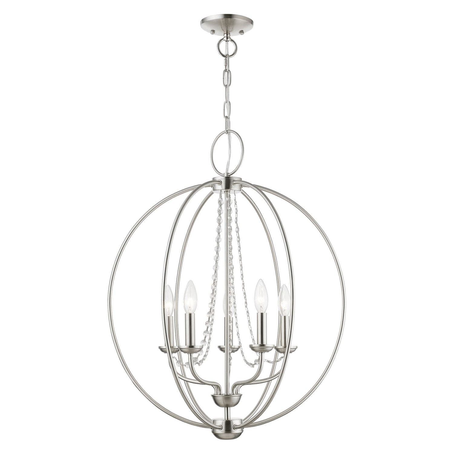 Livex Lighting - 40915-91 - Five Light Chandelier - Arabella - Brushed Nickel