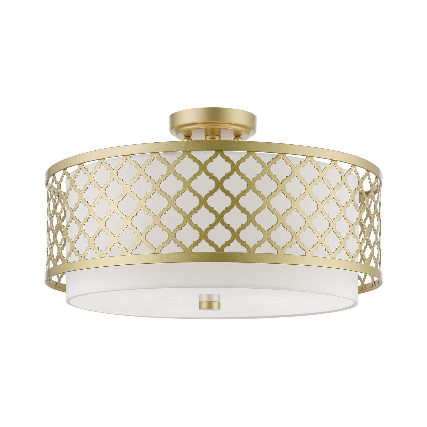 Livex Lighting - 41109-33 - Three Light Semi-Flush Mount - Arabesque - Soft Gold