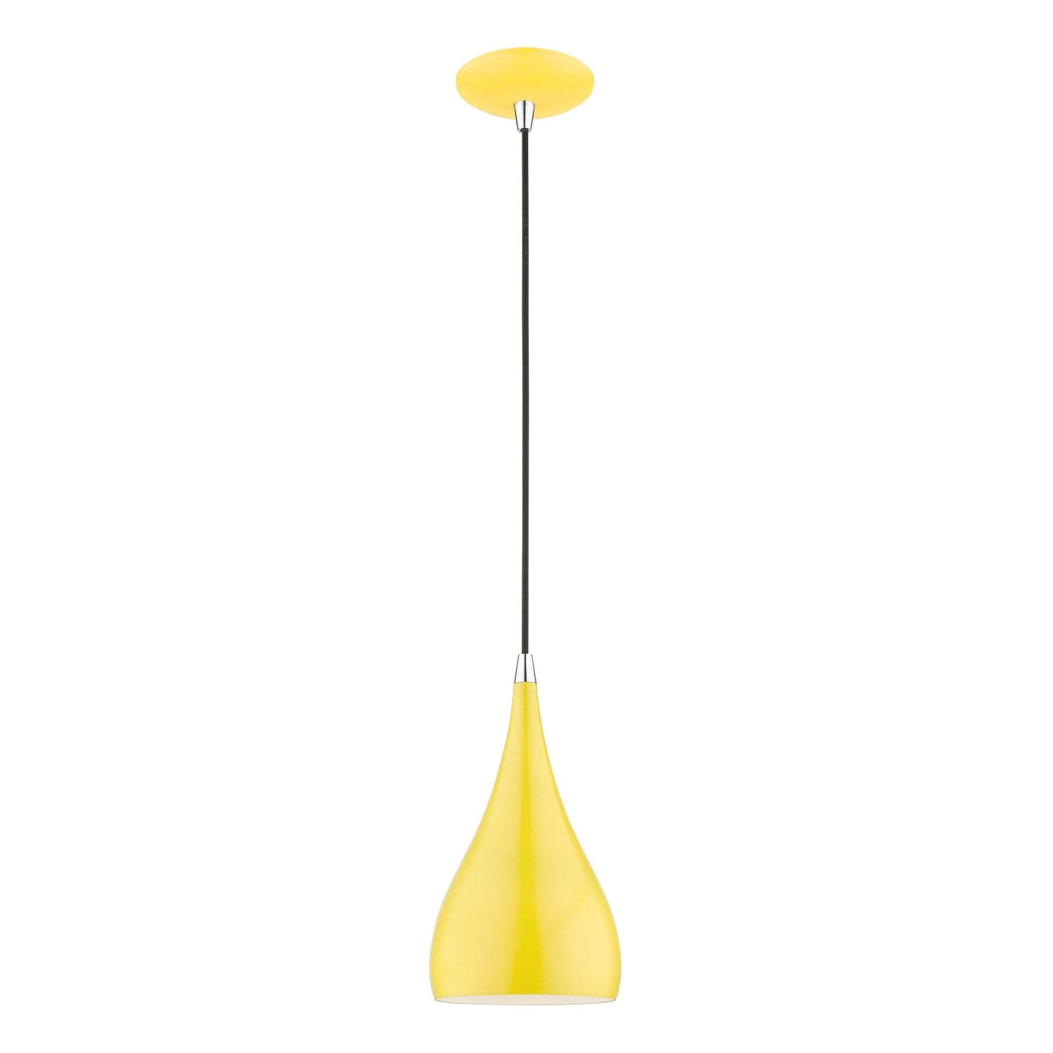 Livex Lighting - 41171-82 - One Light Mini Pendant - Amador - Shiny Yellow w/Polished Chrome