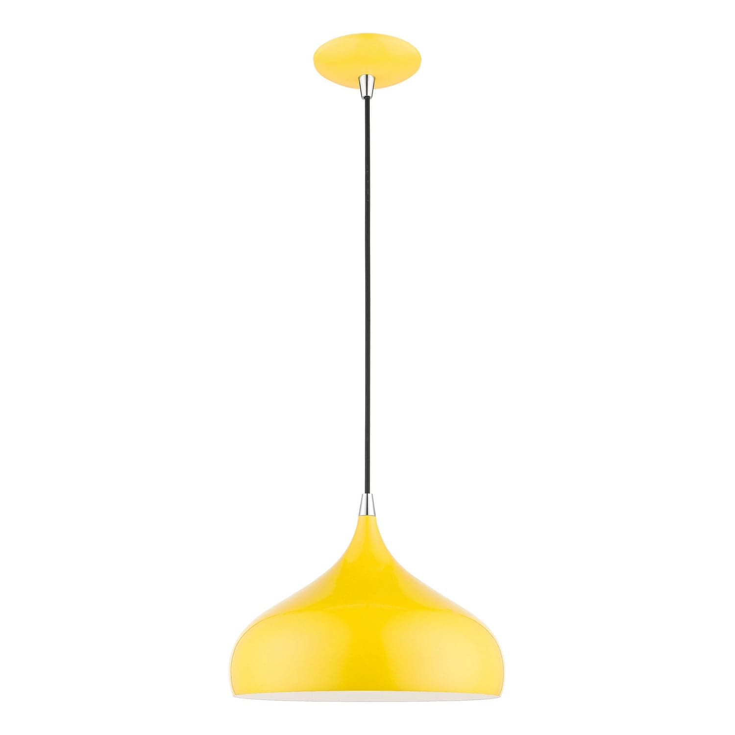 Livex Lighting - 41172-82 - One Light Pendant - Amador - Shiny Yellow w/Polished Chrome