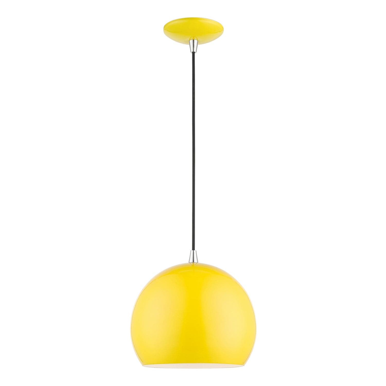Livex Lighting - 41181-82 - One Light Pendant - Piedmont - Shiny Yellow w/Polished Chrome