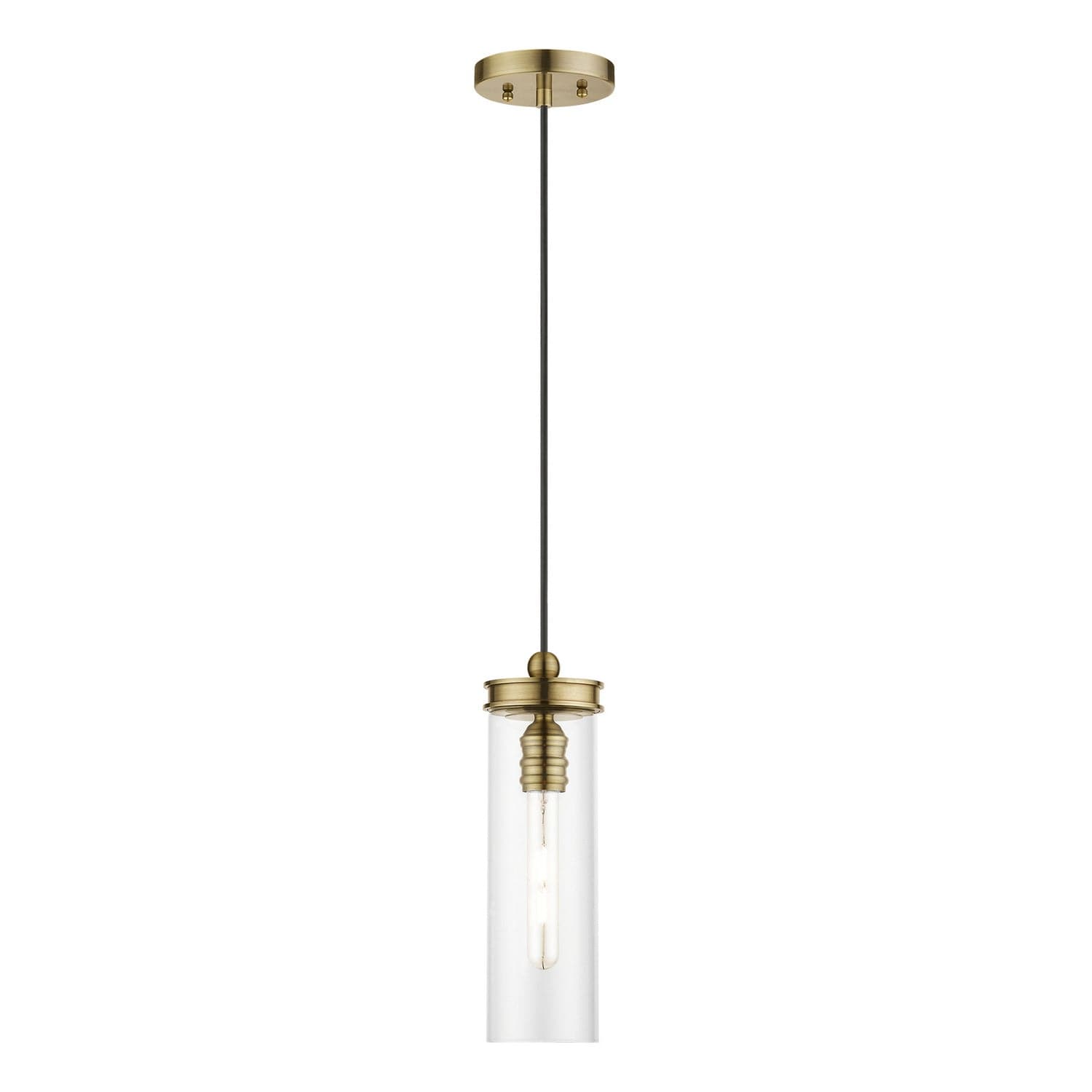 Livex Lighting - 41236-01 - One Light Mini Pendant - Devoe - Antique Brass