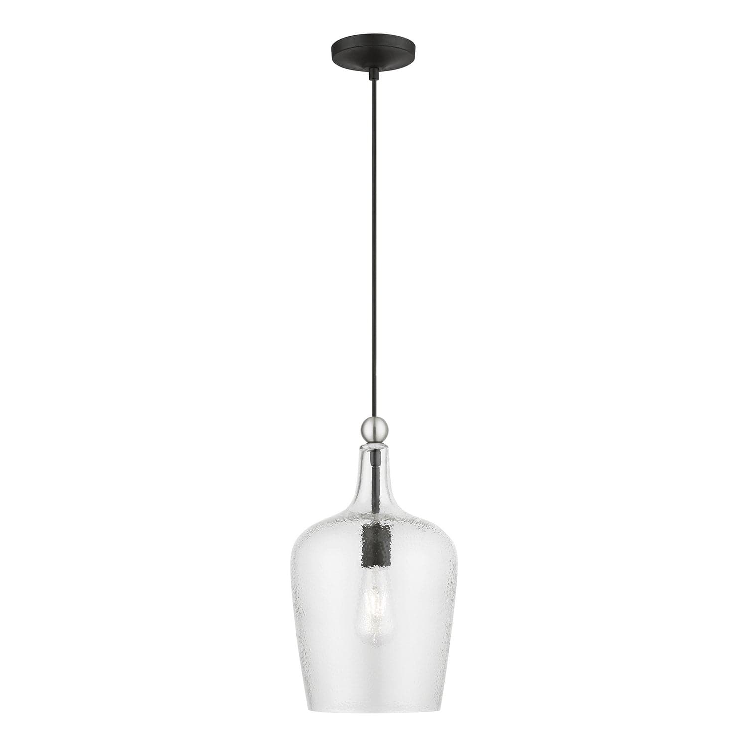 Livex Lighting - 41237-04 - One Light Pendant - Avery - Black w/Brushed Nickel