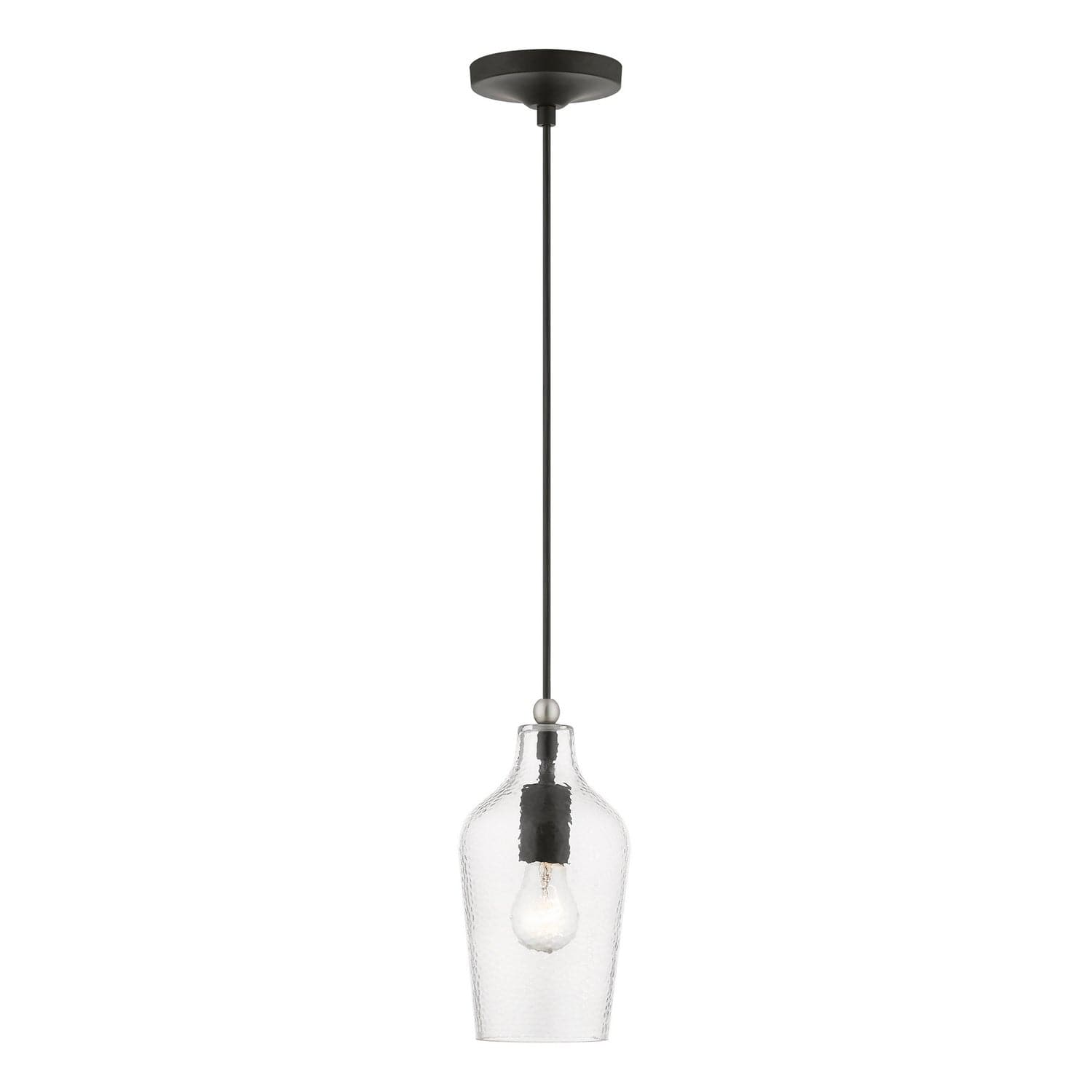 Livex Lighting - 41240-04 - One Light Mini Pendant - Avery - Black w/Brushed Nickel