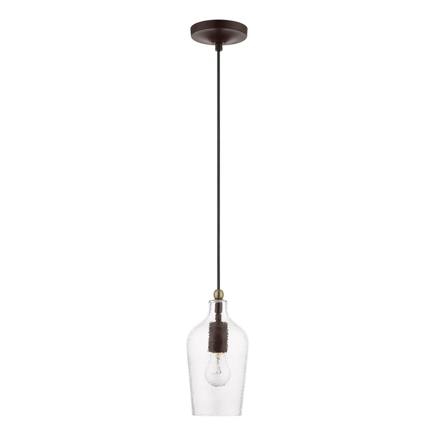 Livex Lighting - 41240-07 - One Light Mini Pendant - Avery - Bronze w/Antique Brass