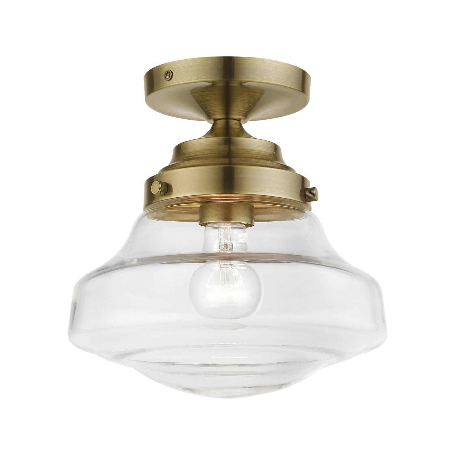 Livex Lighting - 41291-01 - One Light Semi-Flush Mount - Avondale - Antique Brass