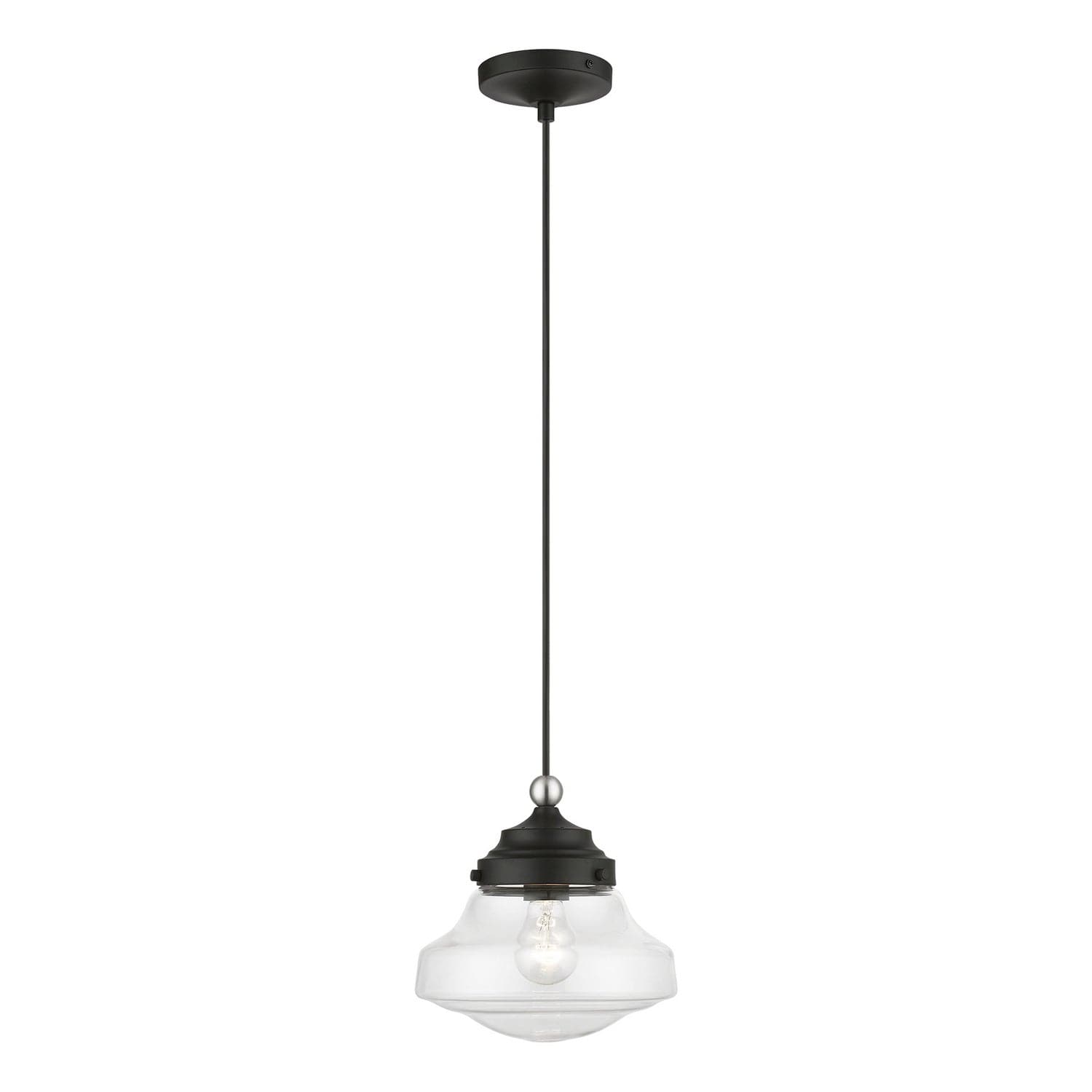 Livex Lighting - 41293-04 - One Light Mini Pendant - Avondale - Black w/Brushed Nickel