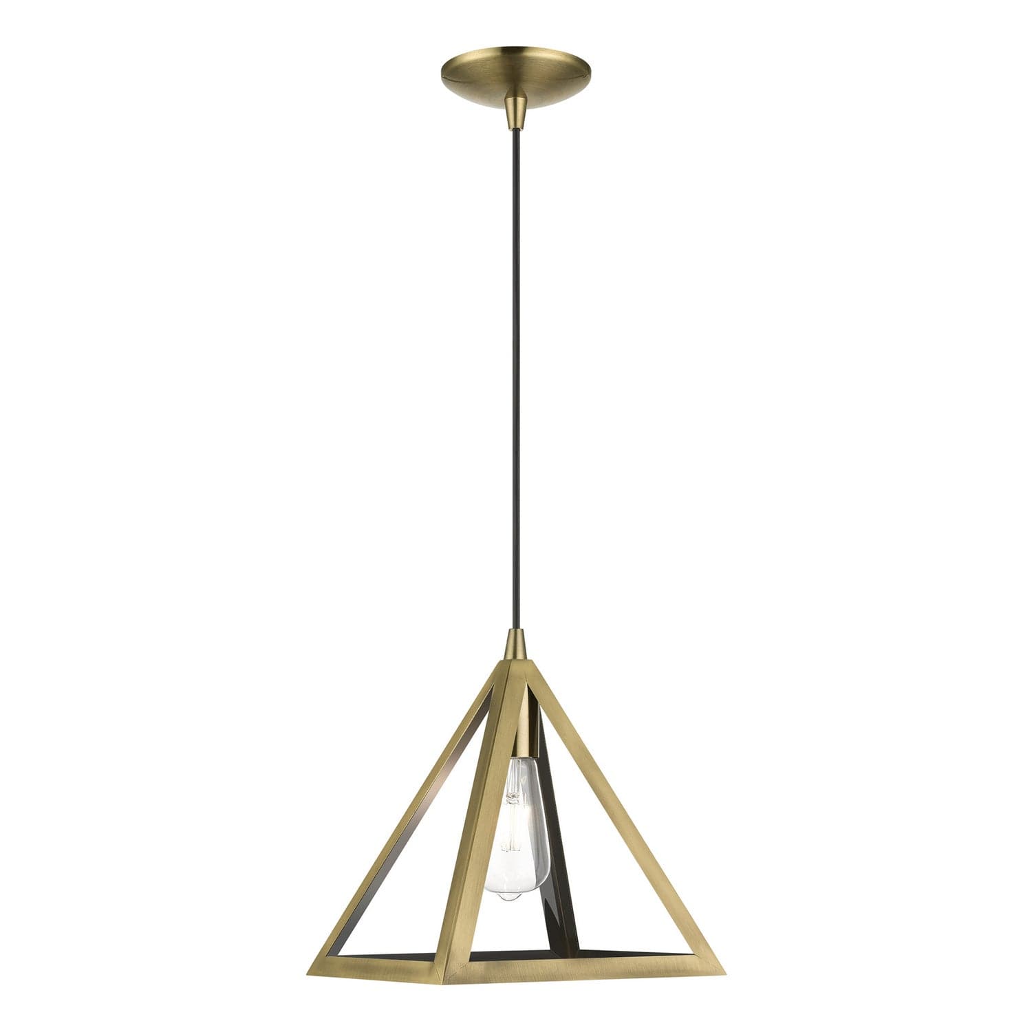 Livex Lighting - 41329-01 - One Light Pendant - Pinnacle - Antique Brass