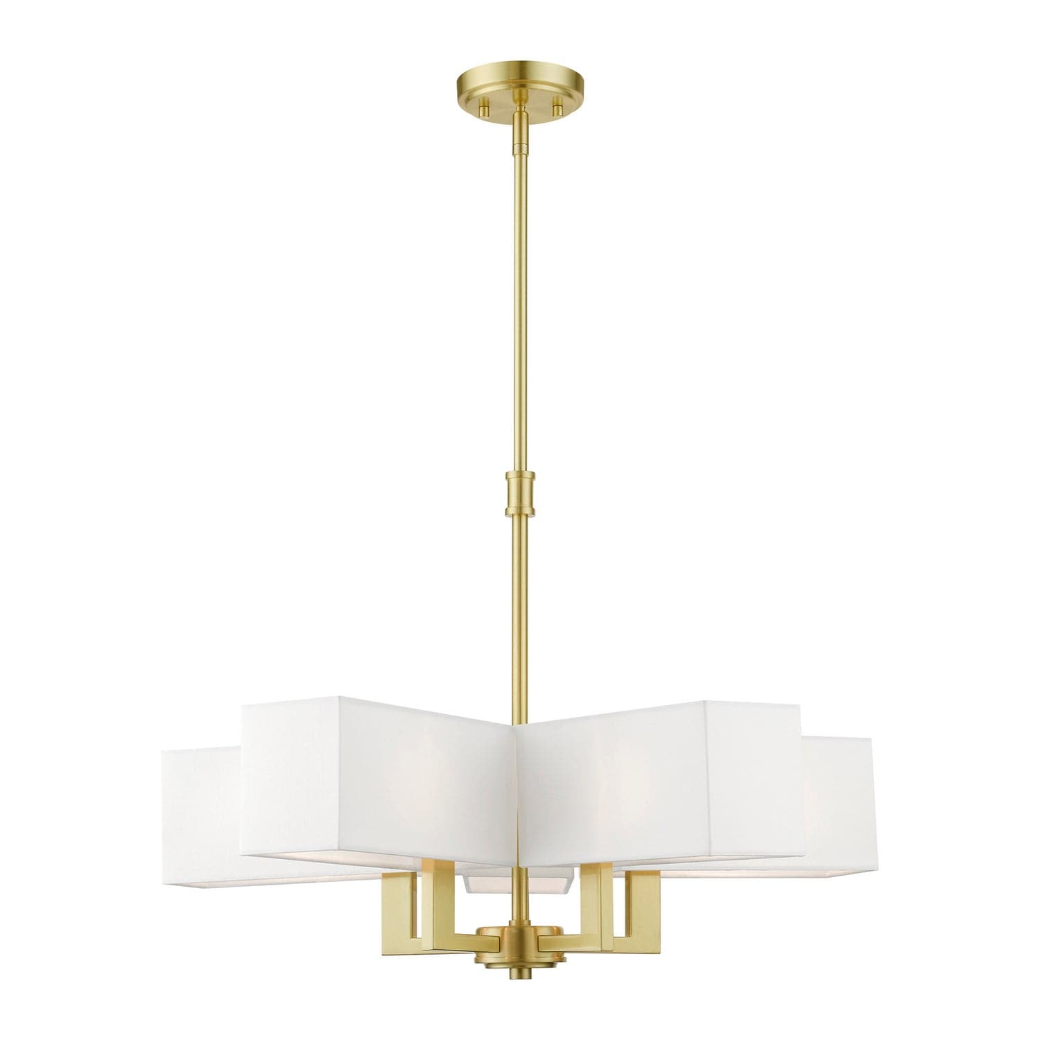 Livex Lighting - 42675-12 - Five Light Chandelier - Rubix - Satin Brass