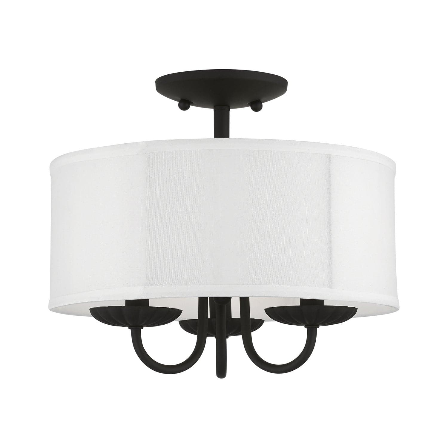 Livex Lighting - 42987-04 - Three Light Semi-Flush Mount - Brookdale - Black