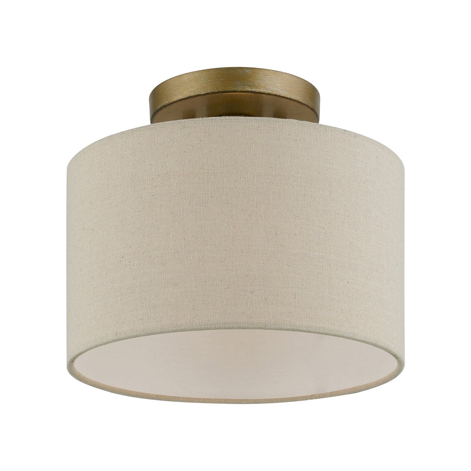 Livex Lighting - 45422-48 - One Light Semi-Flush Mount - Burnett - Antique Gold Leaf