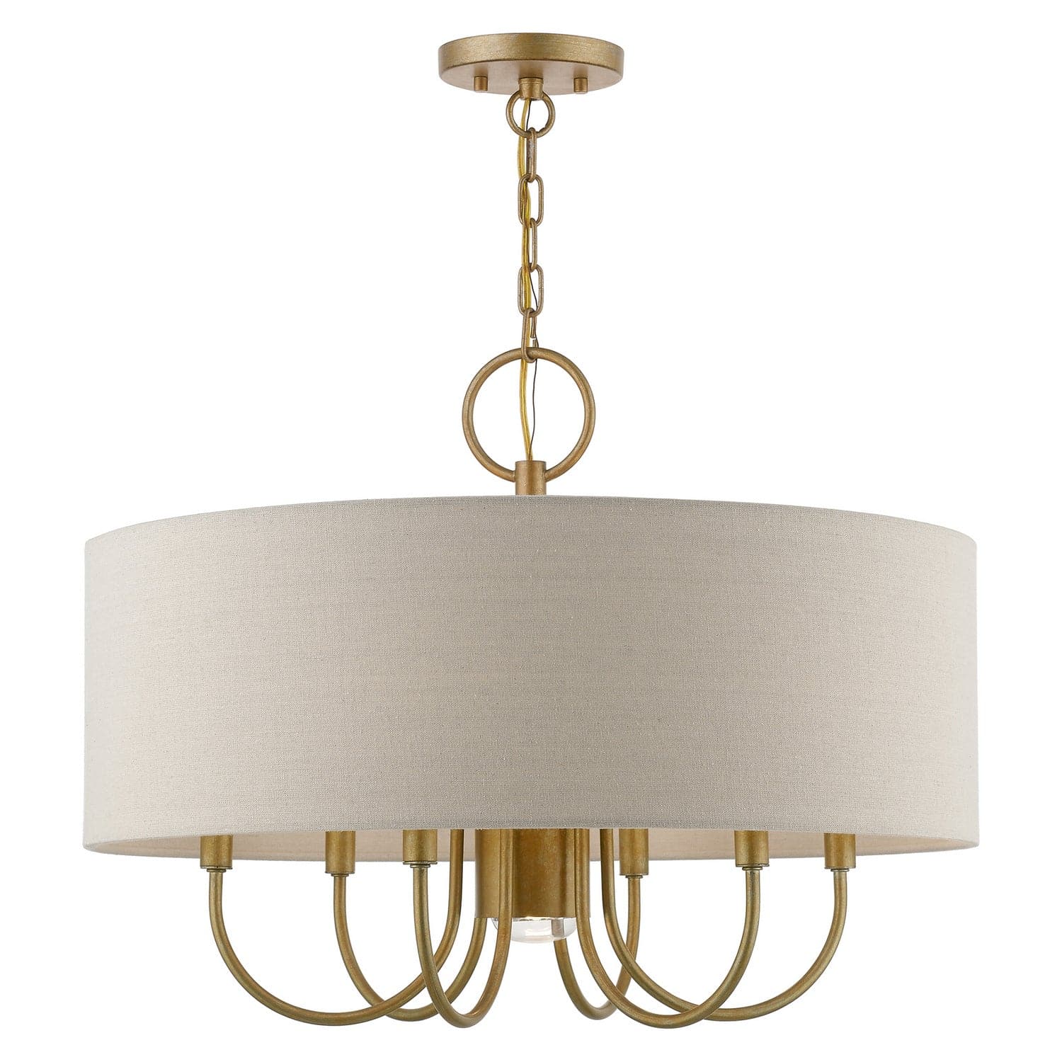 Livex Lighting - 45427-48 - Seven Light Chandelier - Burnett - Antique Gold Leaf