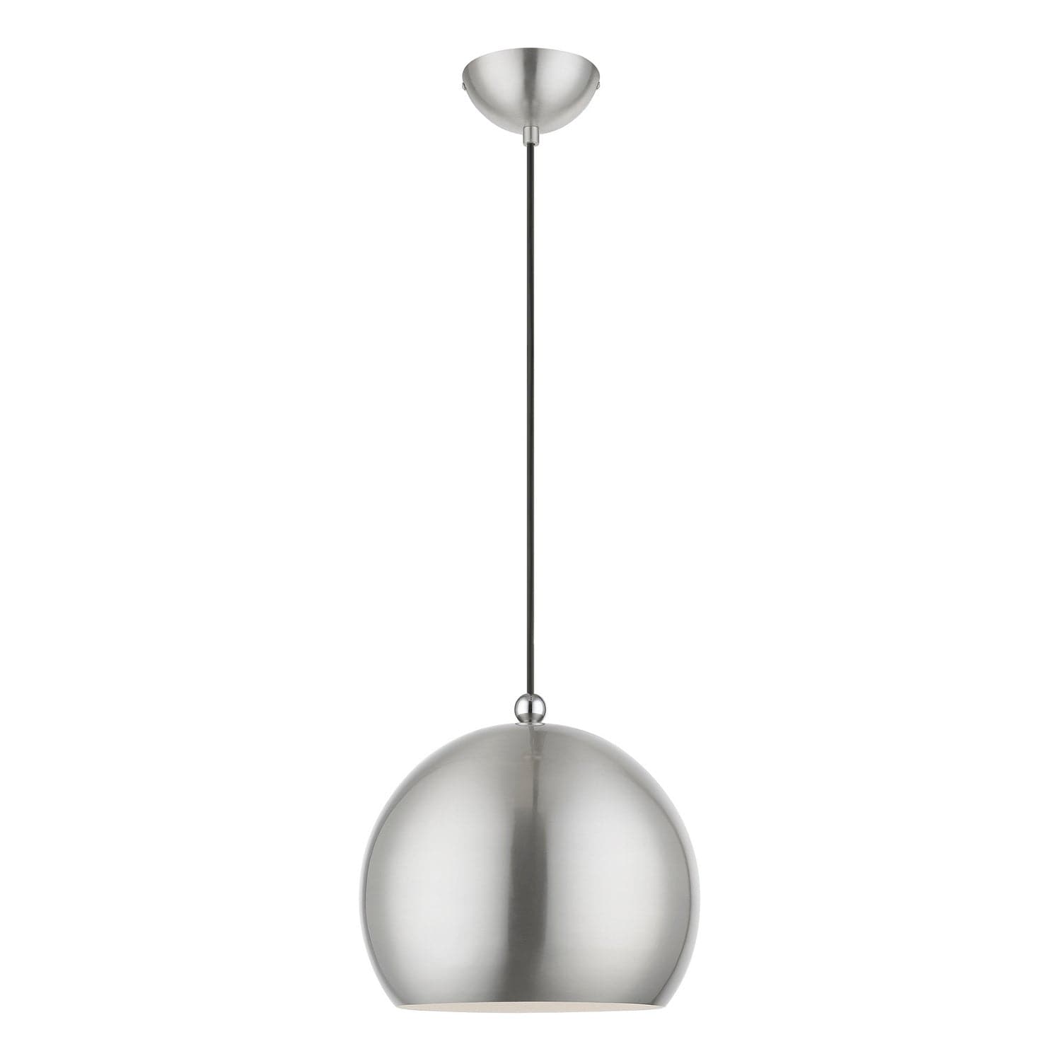 Livex Lighting - 45482-91 - One Light Pendant - Stockton - Brushed Nickel w/Polished Chrome