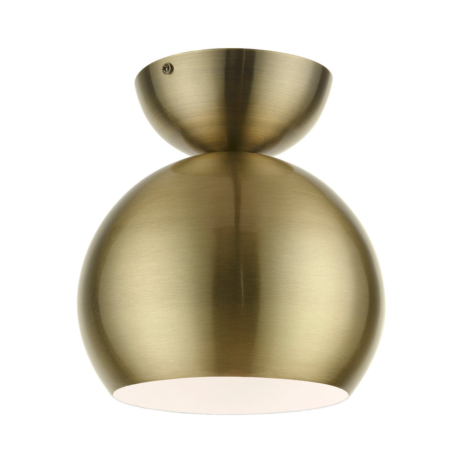 Livex Lighting - 45487-01 - One Light Semi-Flush Mount - Stockton - Antique Brass