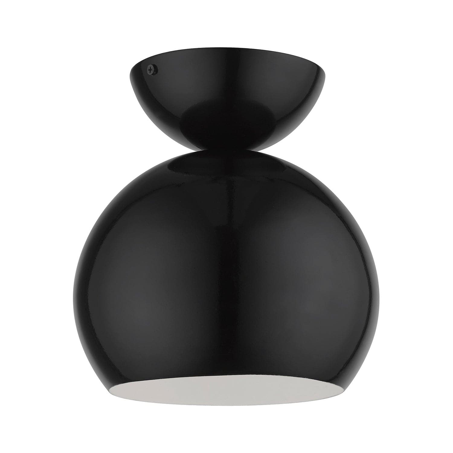 Livex Lighting - 45487-68 - One Light Semi-Flush Mount - Stockton - Shiny Black