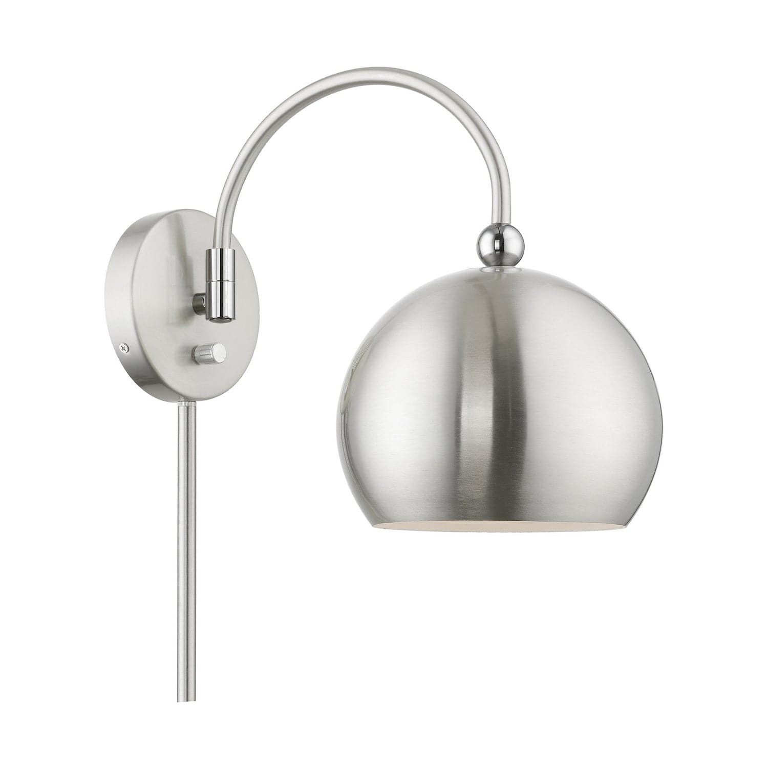 Livex Lighting - 45489-91 - One Light Swing Arm Wall Lamp - Stockton - Brushed Nickel w/Polished Chrome