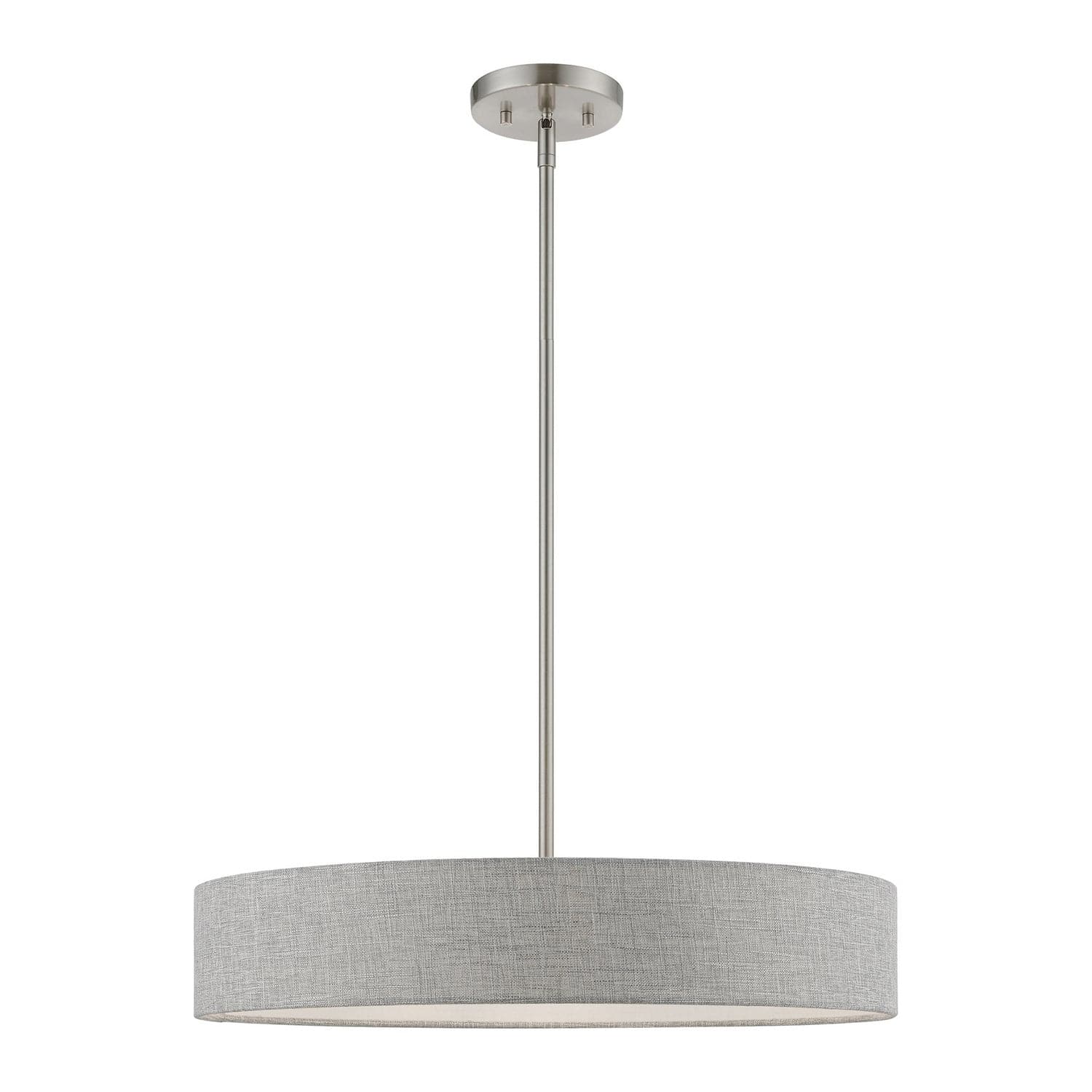 Livex Lighting - 46144-91 - Four Light Pendant - Elmhurst - Brushed Nickel w/Shiny White