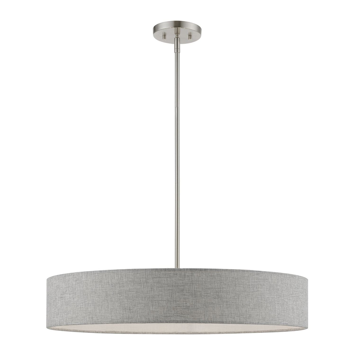 Livex Lighting - 46145-91 - Five Light Pendant - Elmhurst - Brushed Nickel w/Shiny White