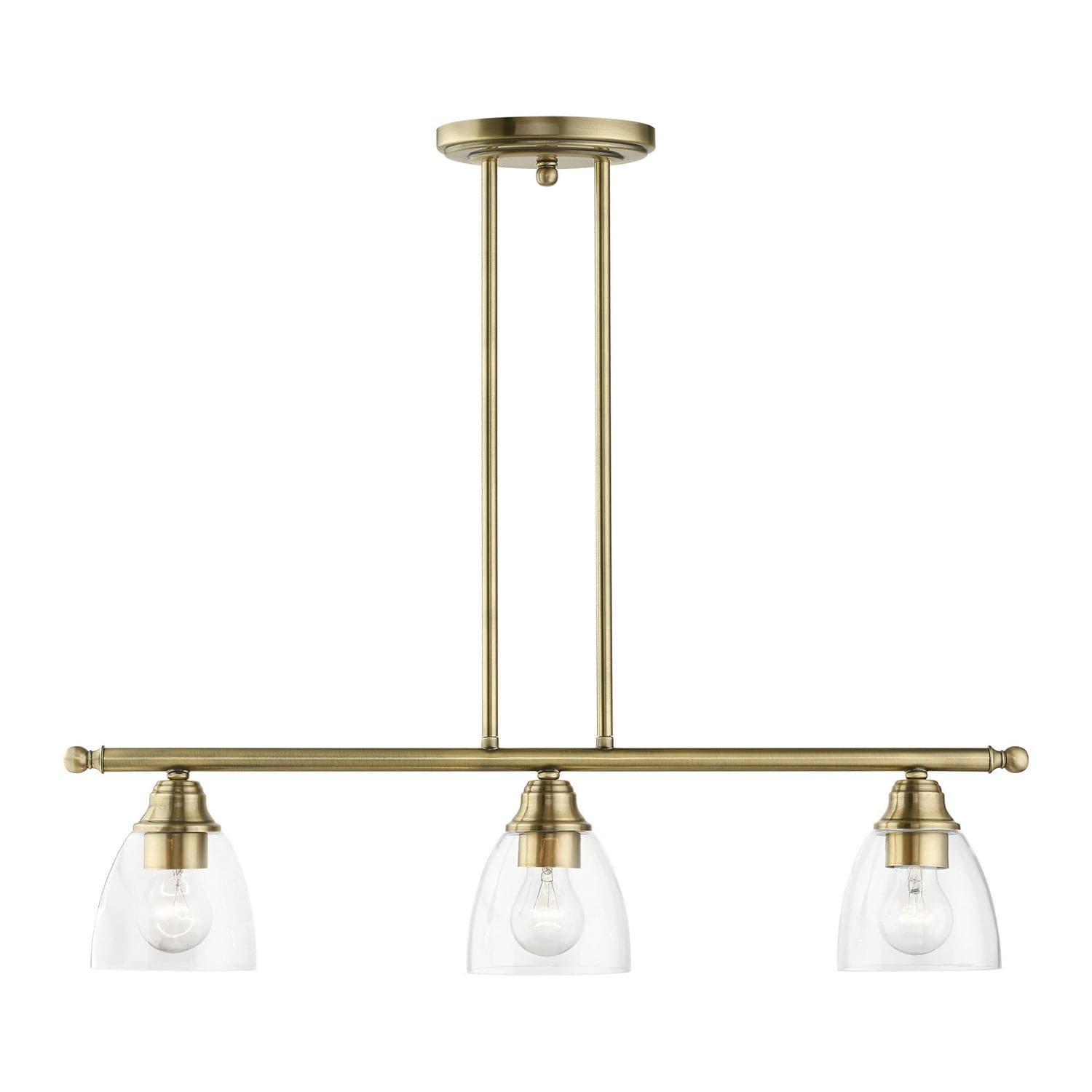 Livex Lighting - 46337-01 - Three Light Linear Chandelier - Montgomery - Antique Brass