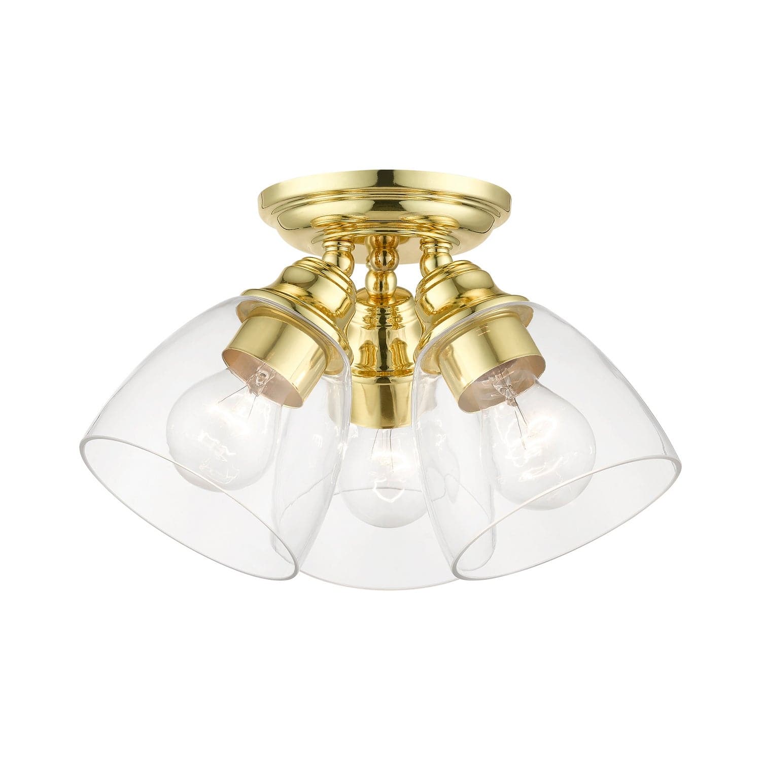 Livex Lighting - 46339-02 - Three Light Semi-Flush Mount - Montgomery - Polished Brass