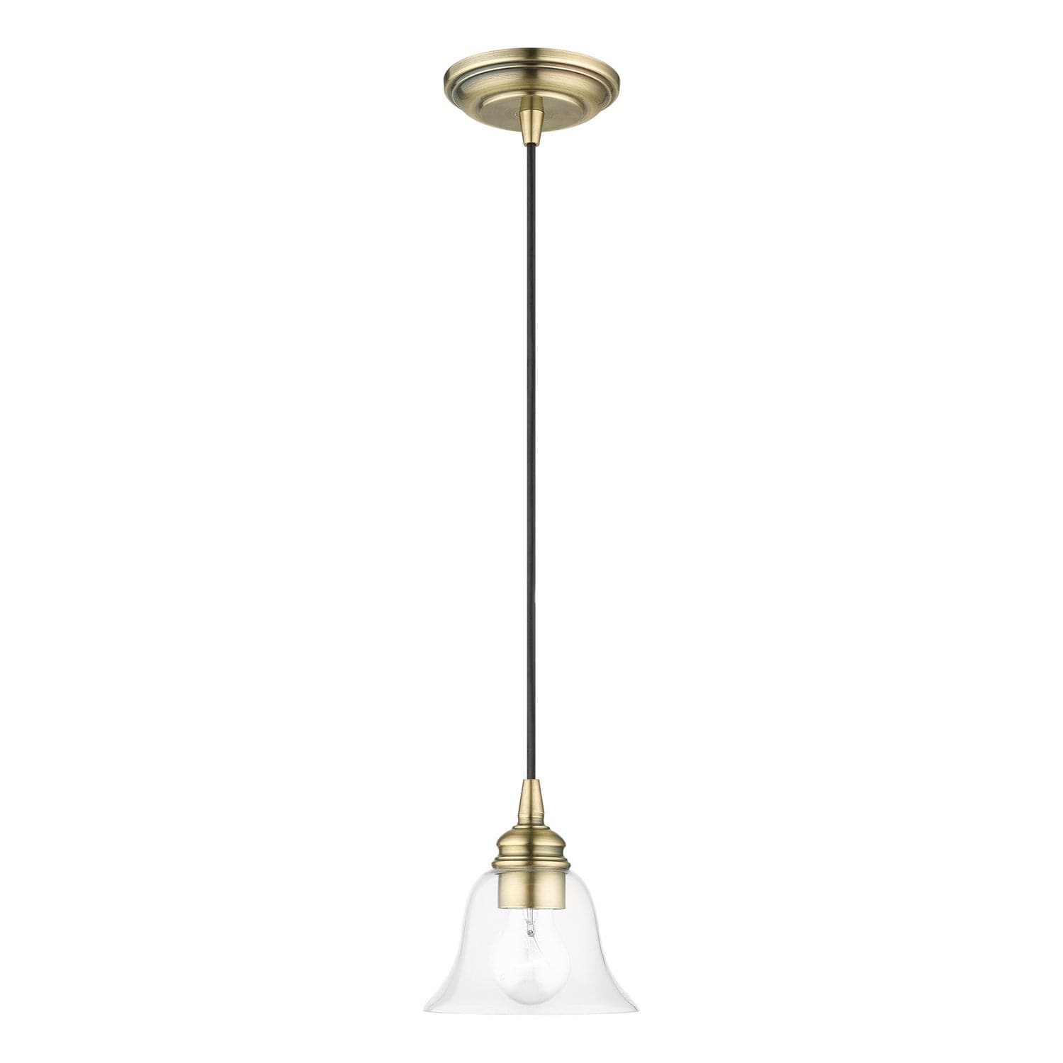 Livex Lighting - 46480-01 - One Light Pendant - Moreland - Antique Brass