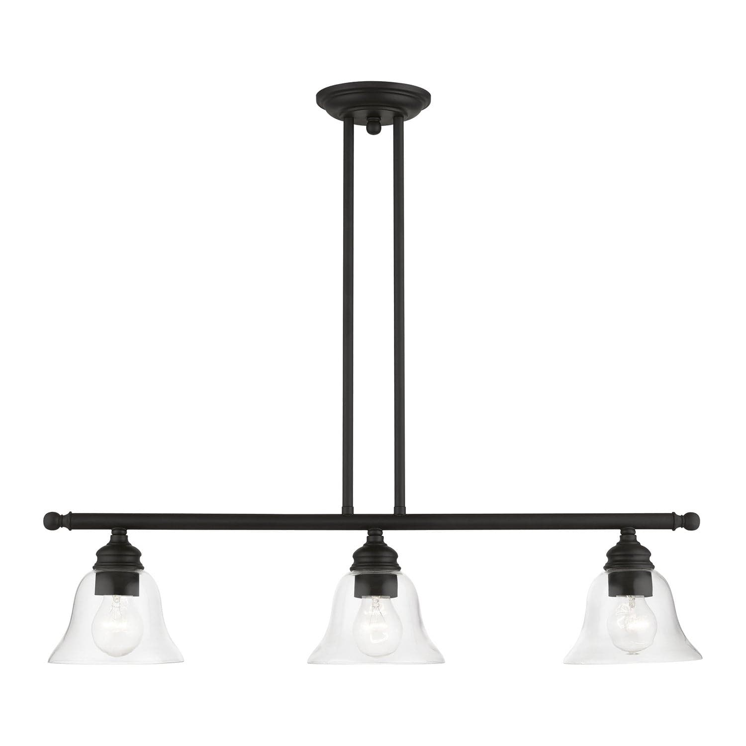 Livex Lighting - 46487-04 - Three Light Linear Chandelier - Moreland - Black