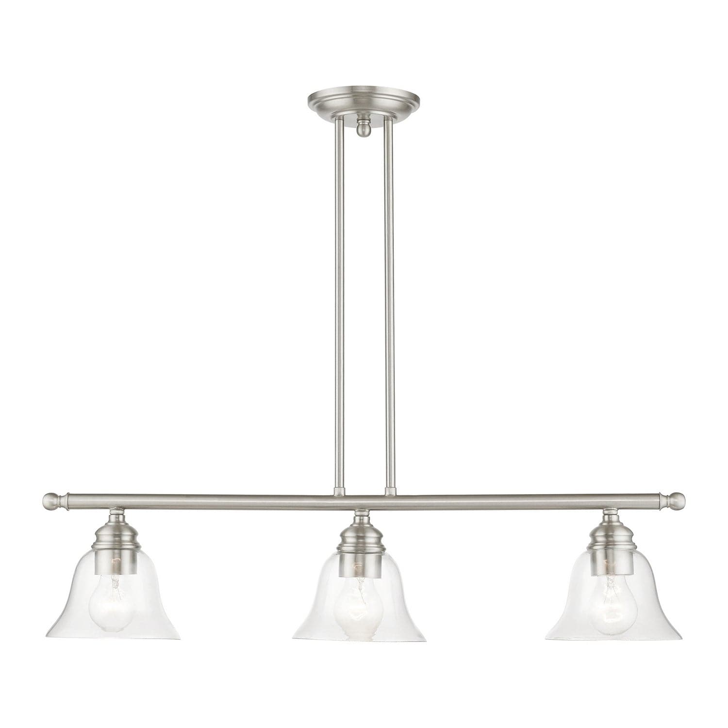 Livex Lighting - 46487-91 - Three Light Linear Chandelier - Moreland - Brushed Nickel