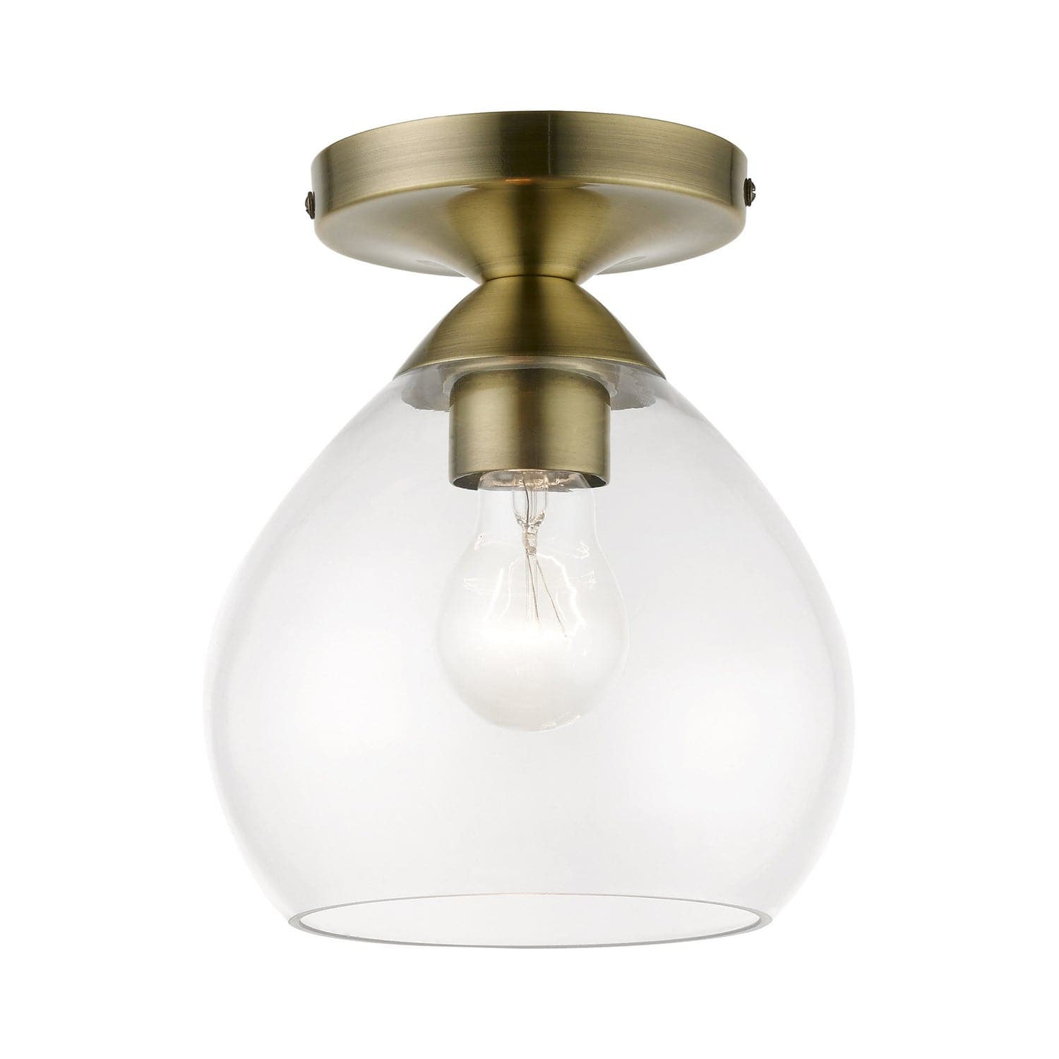 Livex Lighting - 46500-01 - One Light Semi-Flush Mount - Catania - Antique Brass