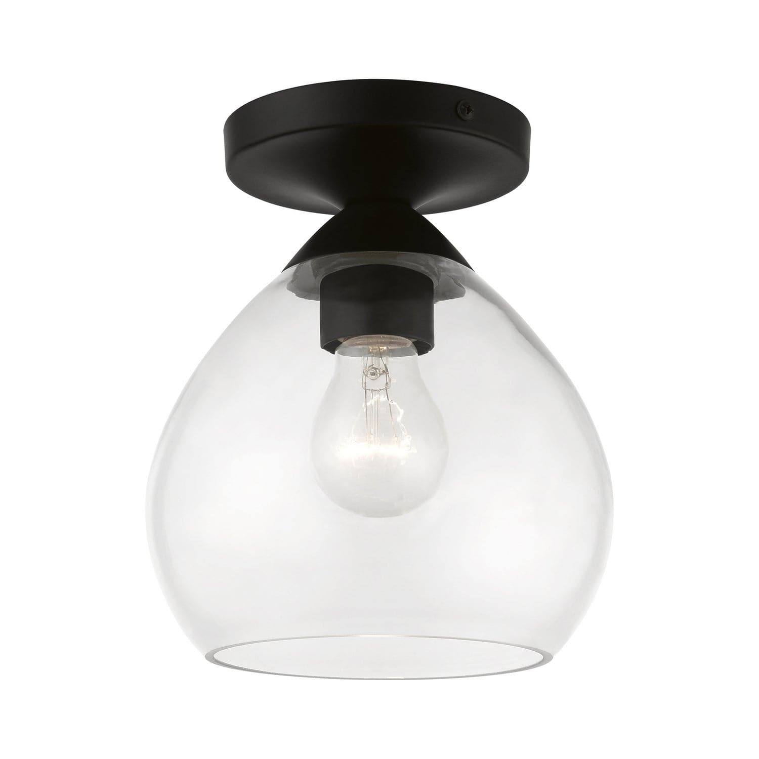 Livex Lighting - 46500-04 - One Light Semi-Flush Mount - Catania - Black