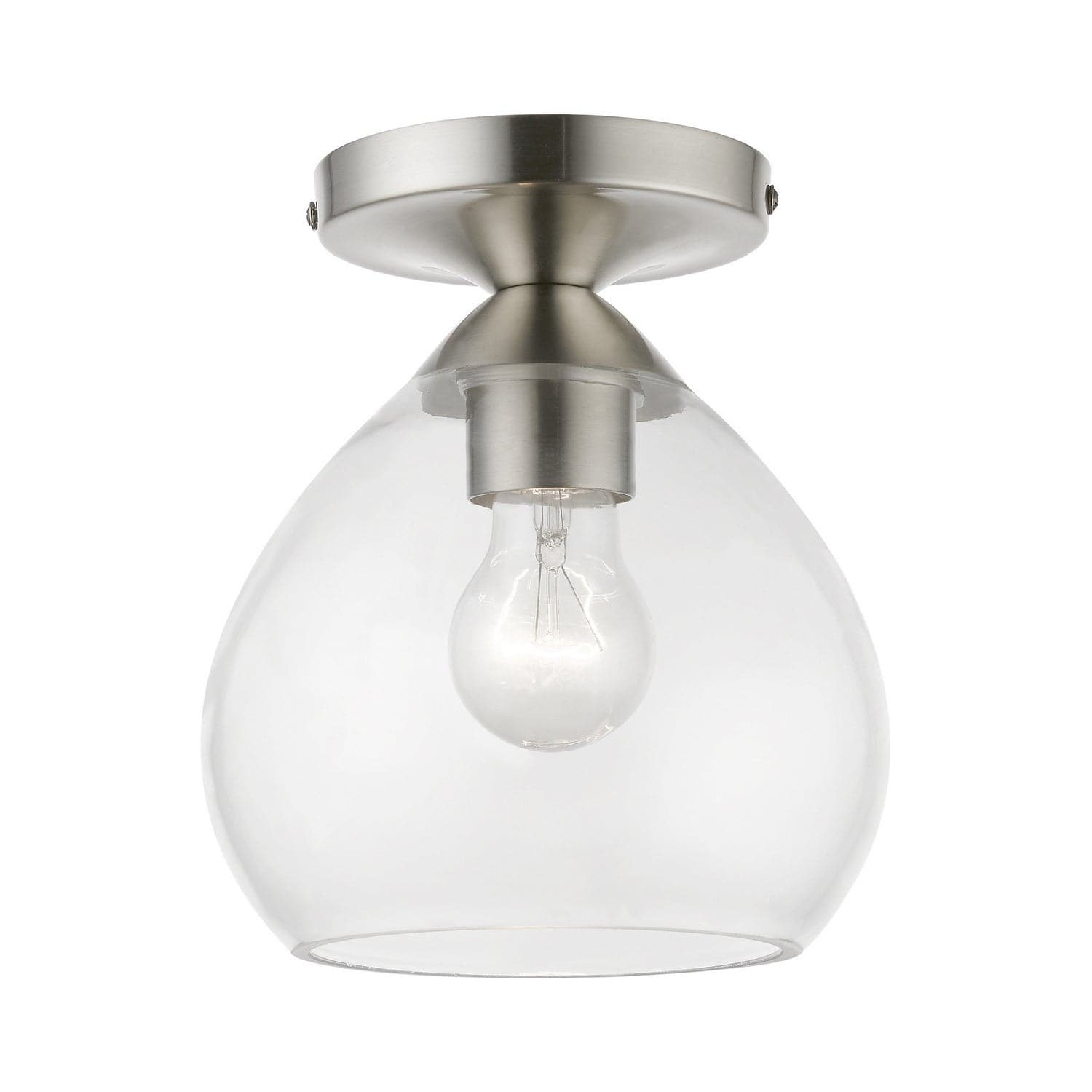 Livex Lighting - 46500-91 - One Light Semi-Flush Mount - Catania - Brushed Nickel